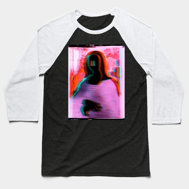 Maybe Mona Pink Baseball T-Shirt by Kat Evans